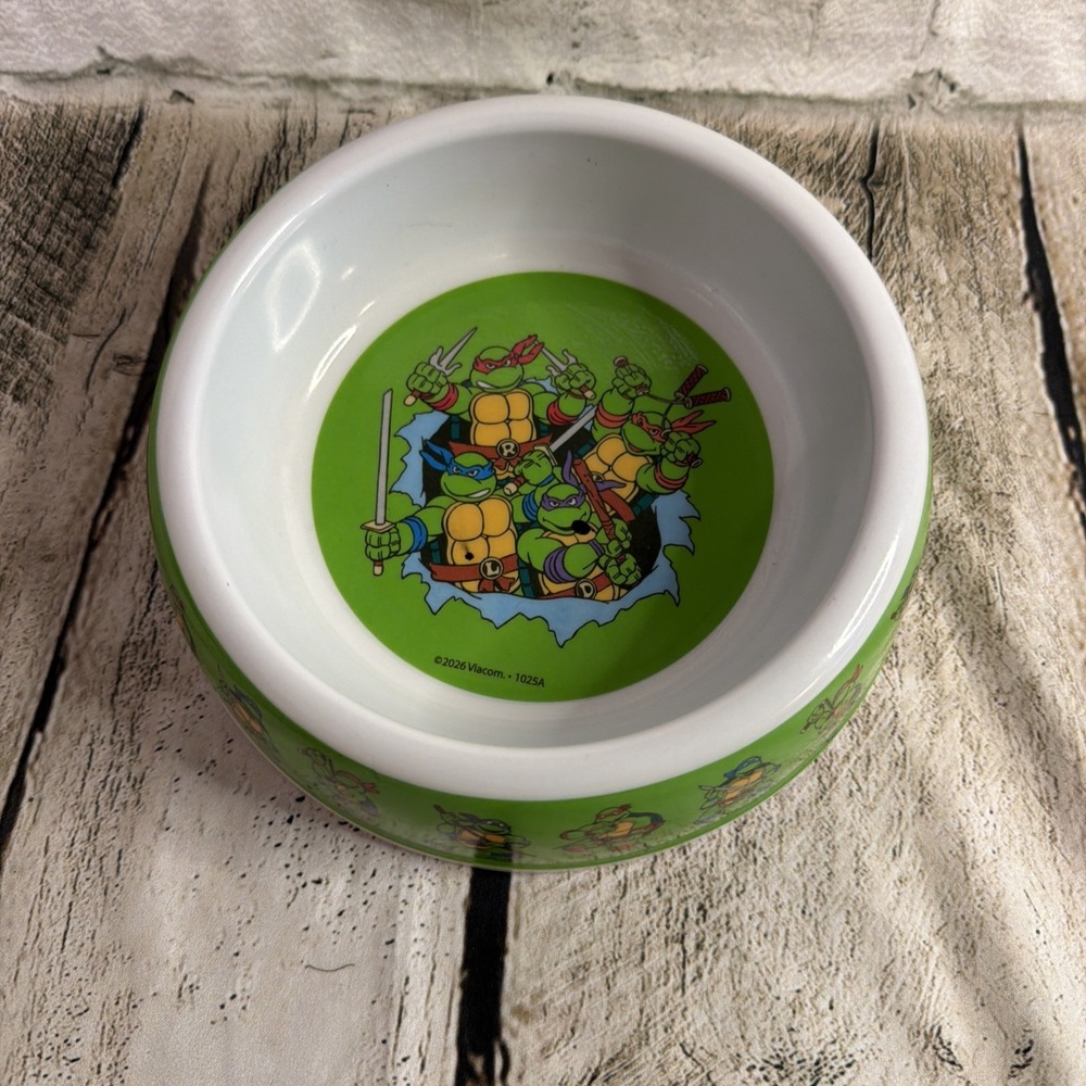 Nickelodeon Teenage Mutant Ninja Turtles Green Plastic Pet Bowl Hand Wash Only